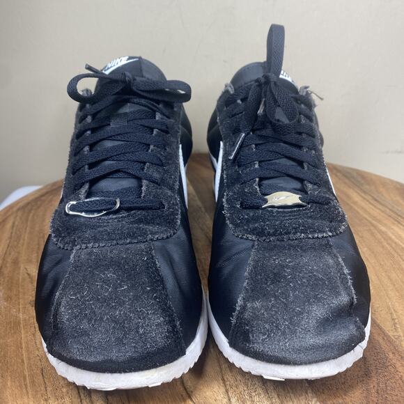 Nike Cortez Basic Nylon Obsidian Mens Black And White Size 11.5 Shoes Sneakers - Picture 3 of 10